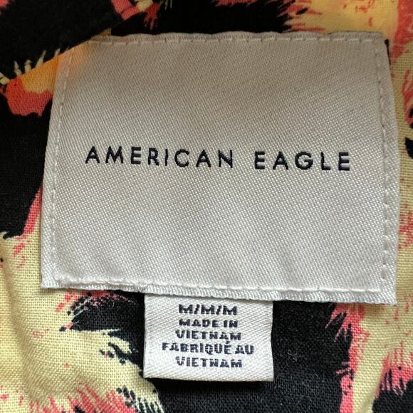 AE American Eagle Outfitters Palm Print Casual Button Up Shirt Mens Medium - Picture 2 of 12